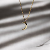 Crescent Moon Necklace in Silver