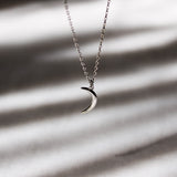 Crescent Moon Necklace in Silver