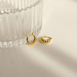 Croissant Hoop Earrings in Gold