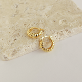 Croissant Hoop Earrings in Gold