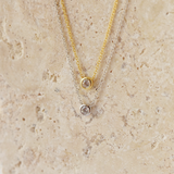 Solitaire Bezel Pendant Necklace in Gold