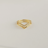 Wishbone Ring Set in Gold