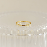 Beaded Marquise Stacking Ring in Gold