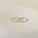 Beaded Marquise Stacking Ring in Gold